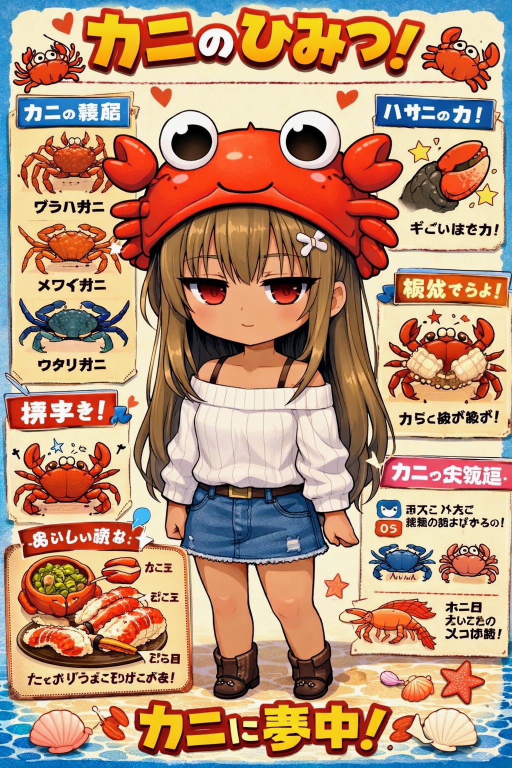 カニ🦀インフォグラフィックおにくちゃん🍖 | の人気AIイラスト・グラビア
