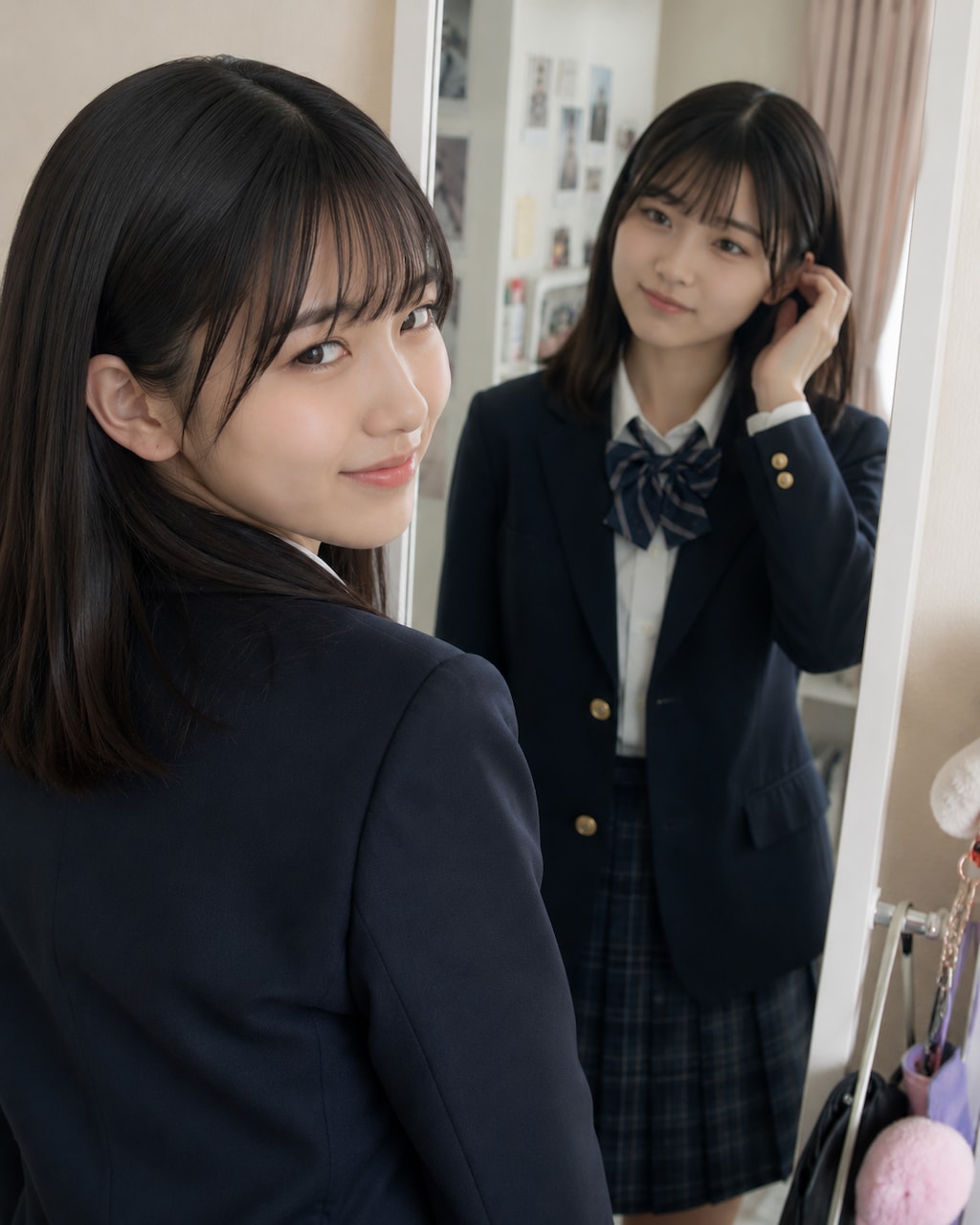 鏡に映る女の子