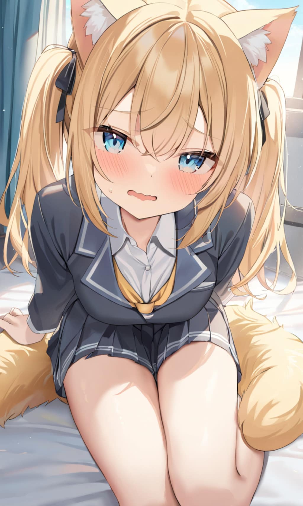 こるり「朝早く起きた。スマホいじった」まや「寝てた。起きない」こるり「遅刻」