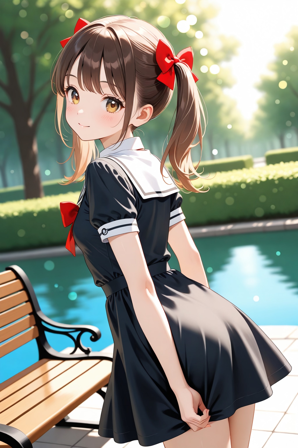 20260105黒のワンピースドレスとツインテールの女性