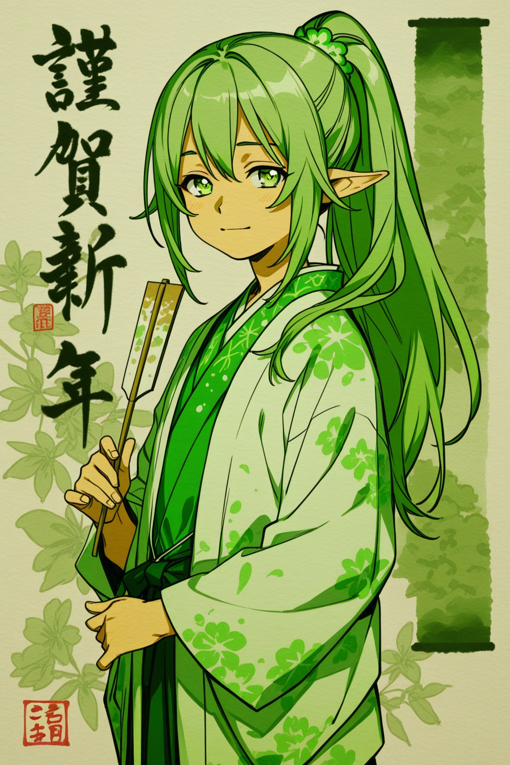 「飛騨のさるぼぼ」の日本画