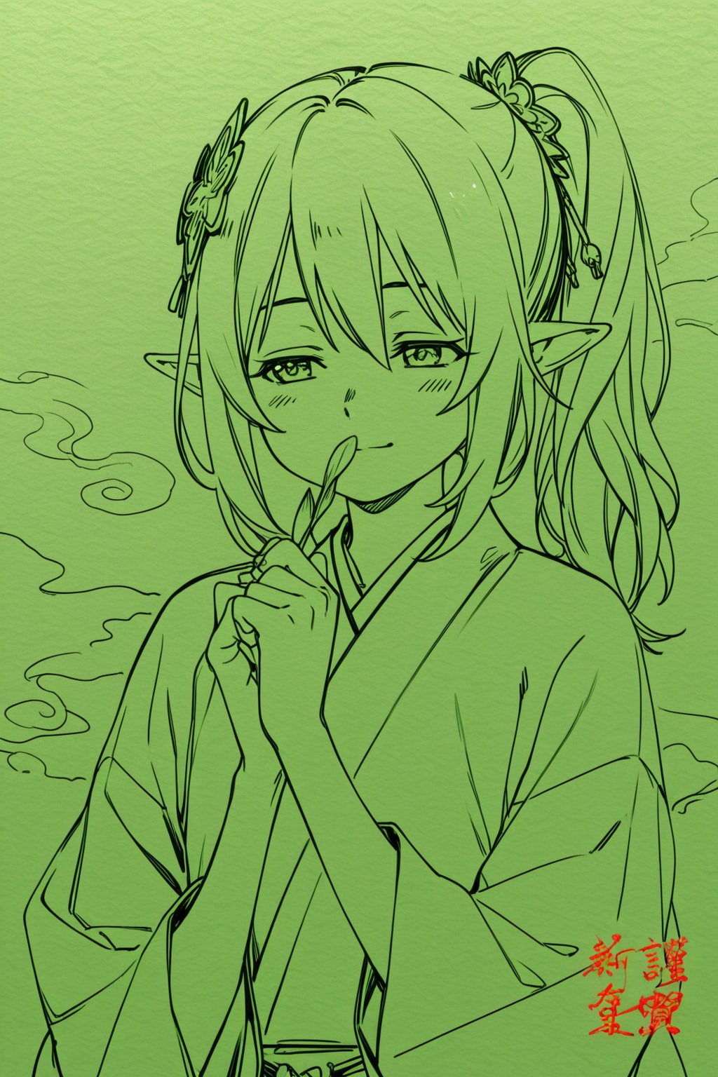 「飛騨のさるぼぼ」の日本画