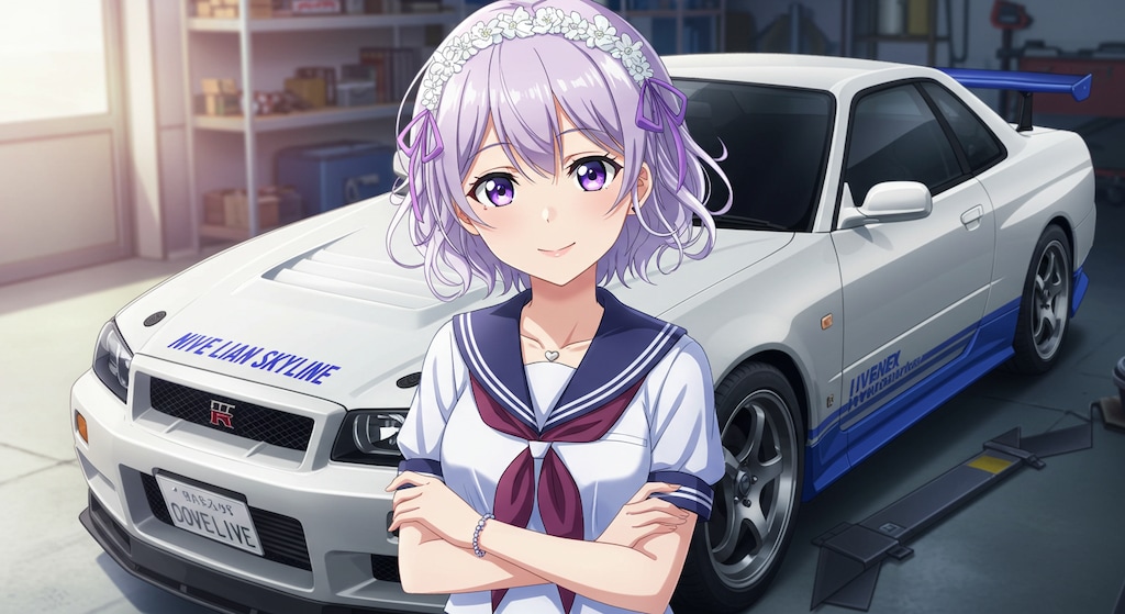 アニメキャラとGT-R