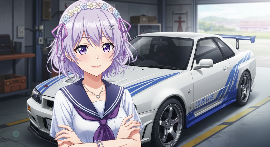 アニメキャラとGT-R
