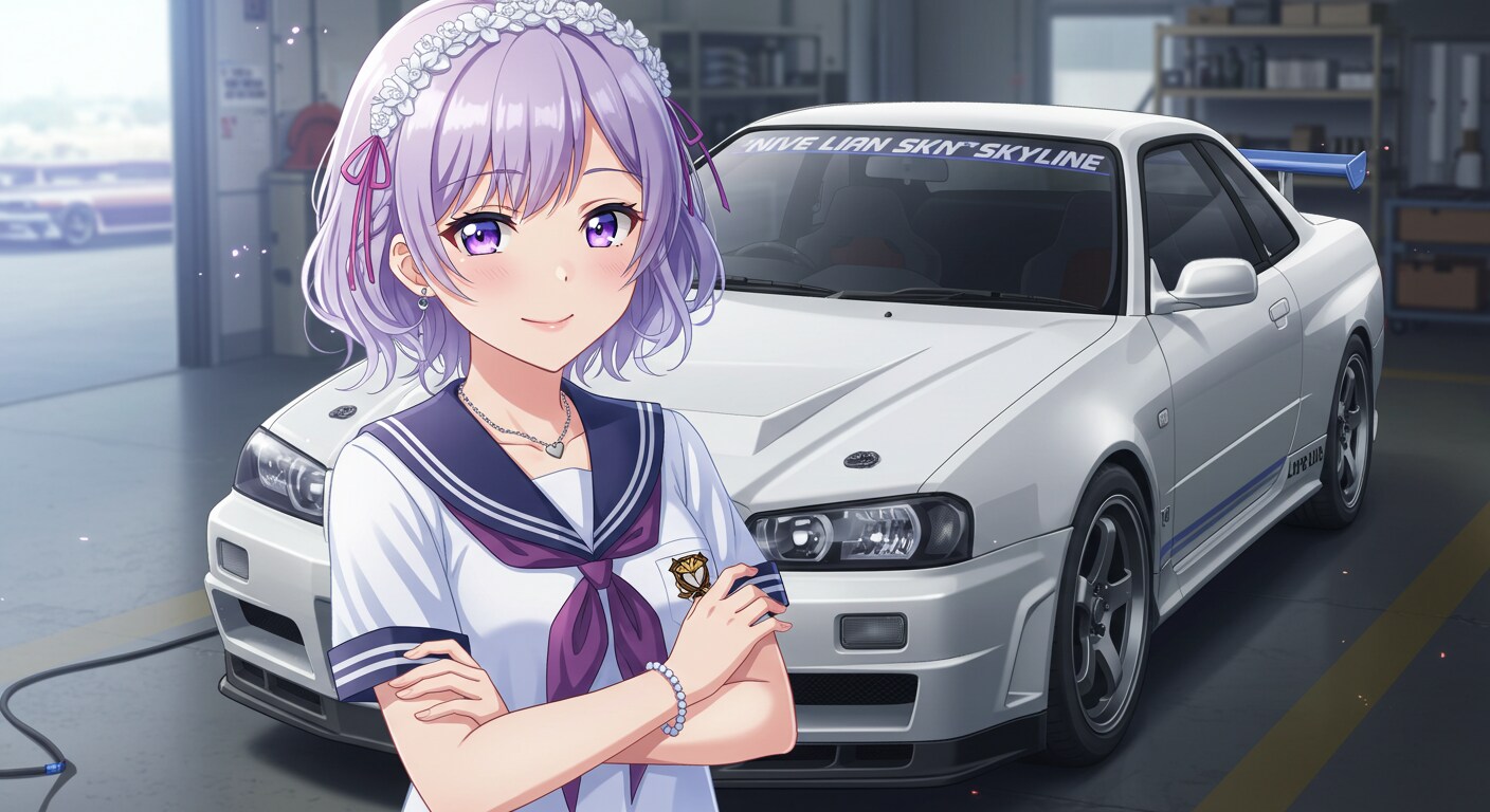アニメキャラとGT-R | の人気AIイラスト・グラビア