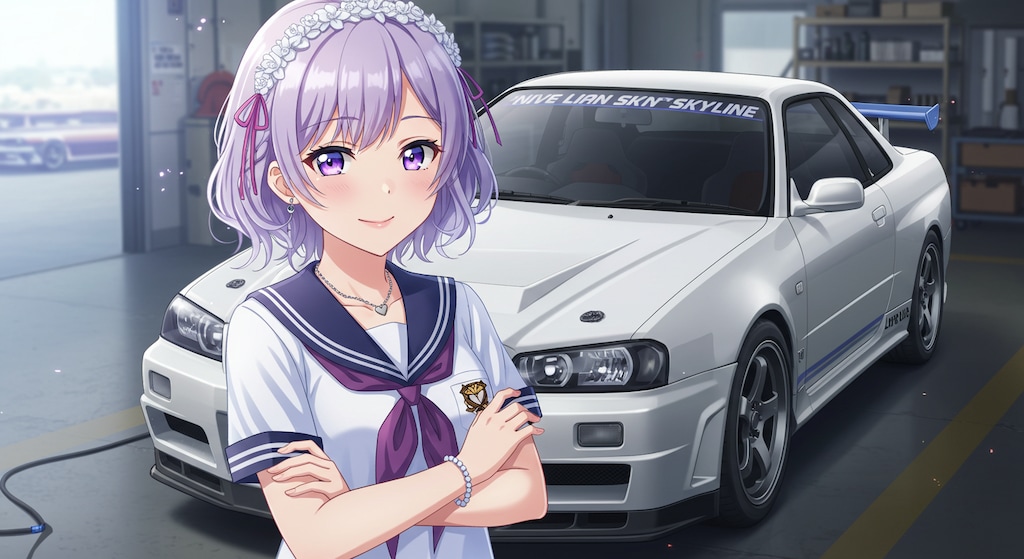 アニメキャラとGT-R