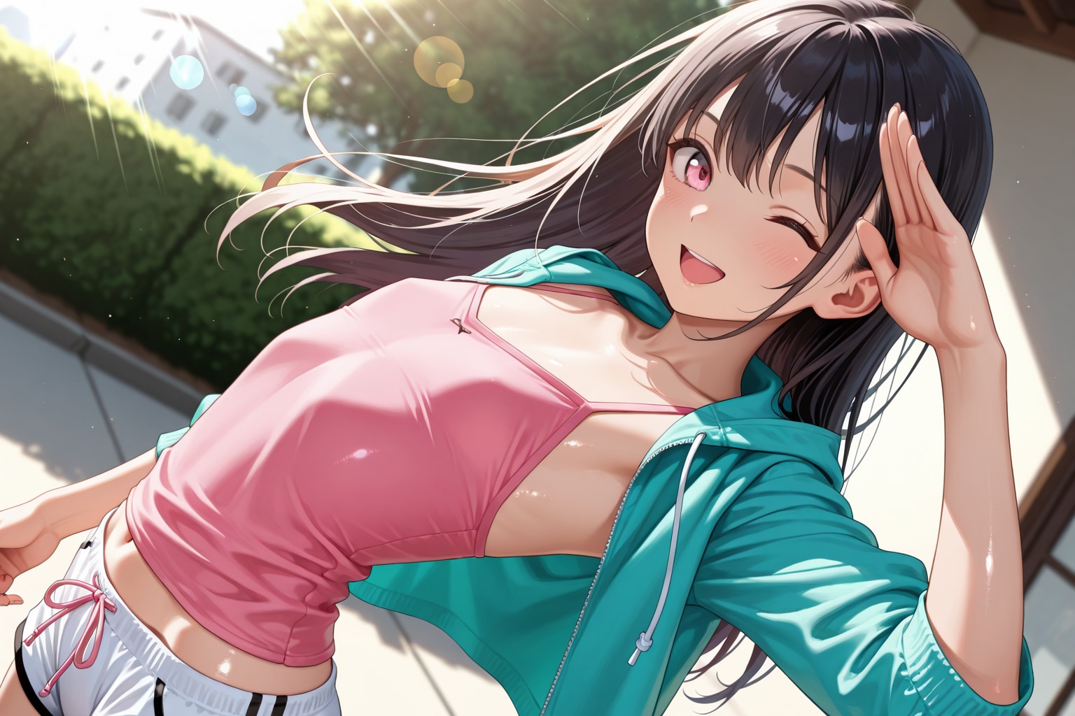 【本日の板野ちゃん】「キャミに七分丈のパーカーで夏っぽく♪」
