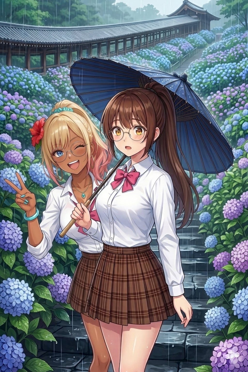 玉那覇さんと紫陽花
