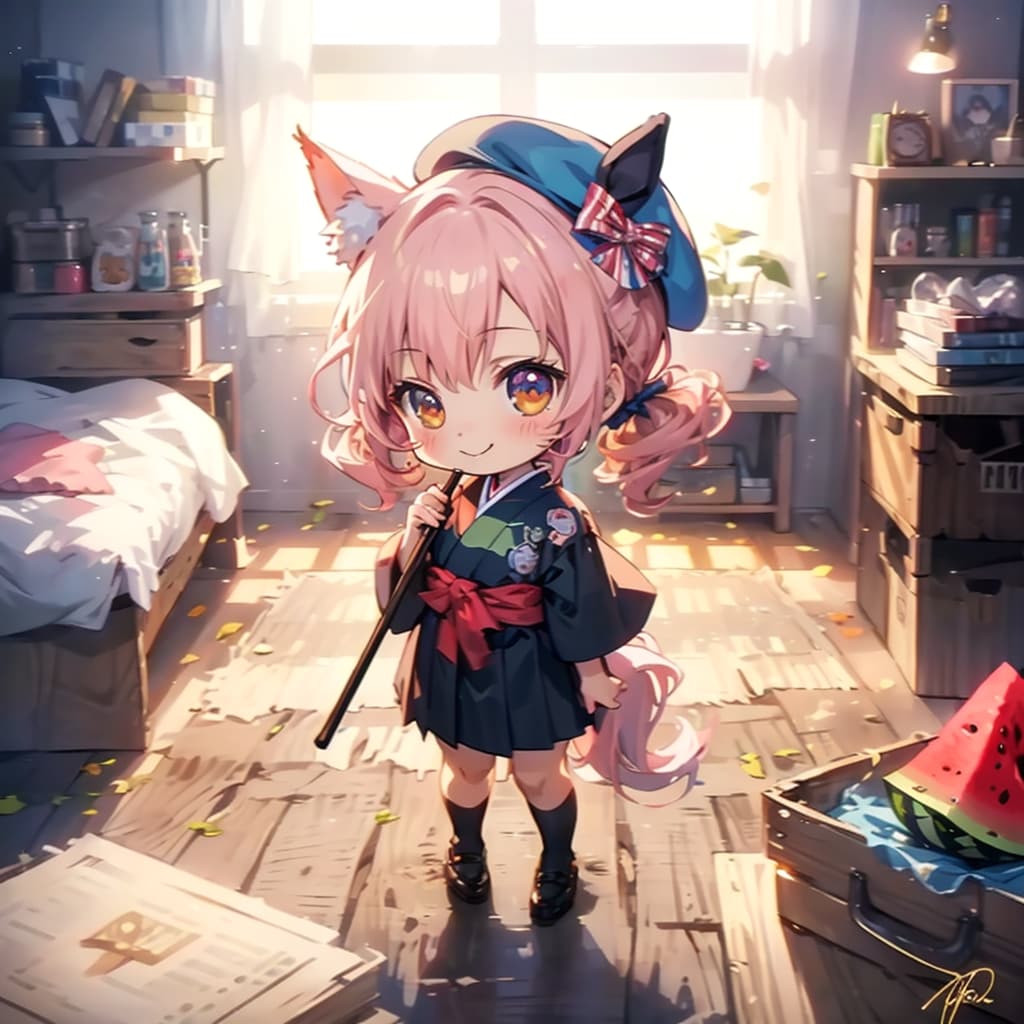 ウマちびちゃん_「この棒で、エイヤ-っした-！」。