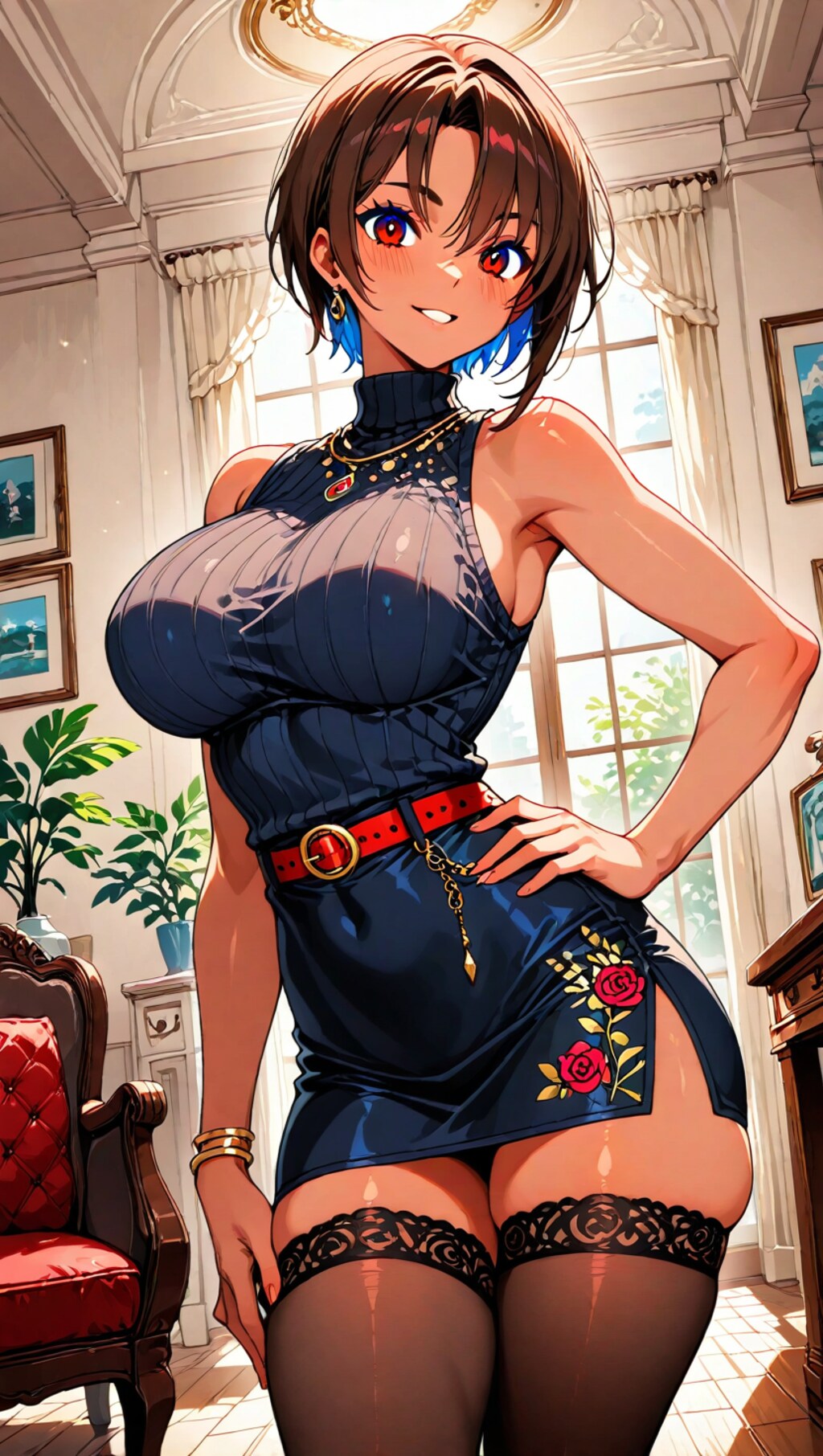 スタイリッシュな褐色人妻