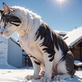 雪山で暮らす人の手を離れた猫 6枚目