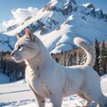 雪山で暮らす人の手を離れた猫 8枚目
