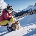 雪山で暮らす人の手を離れた猫 11枚目