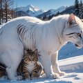 雪山で暮らす人の手を離れた猫 4枚目