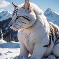 雪山で暮らす人の手を離れた猫 2枚目