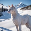 雪山で暮らす人の手を離れた猫 3枚目