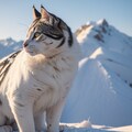 雪山で暮らす人の手を離れた猫 7枚目