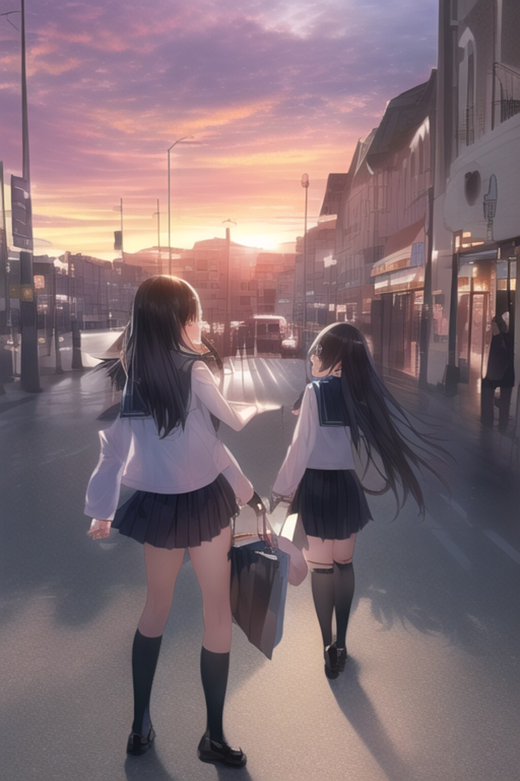 夕日の帰り道