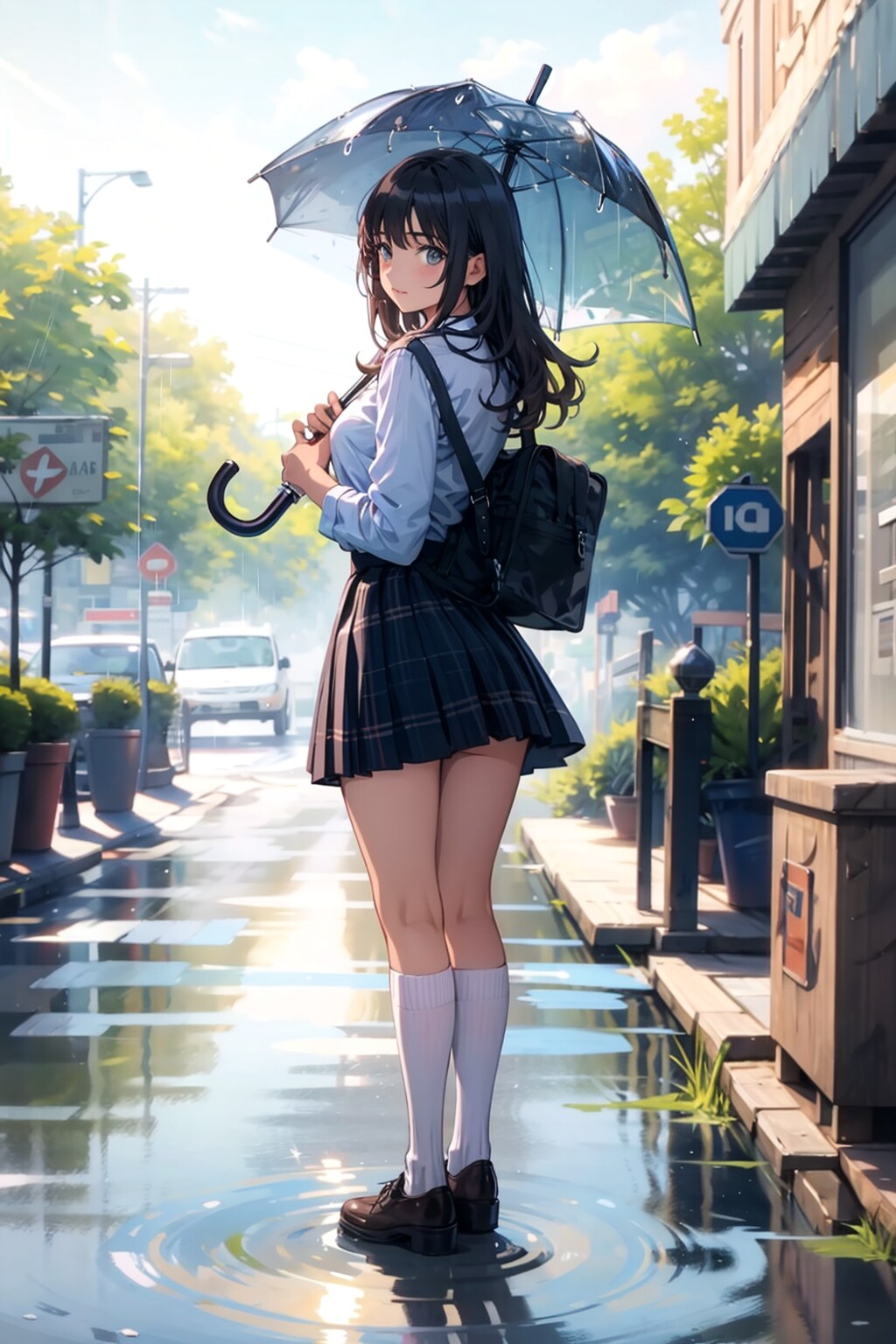 天気雨 | の人気AIイラスト・グラビア