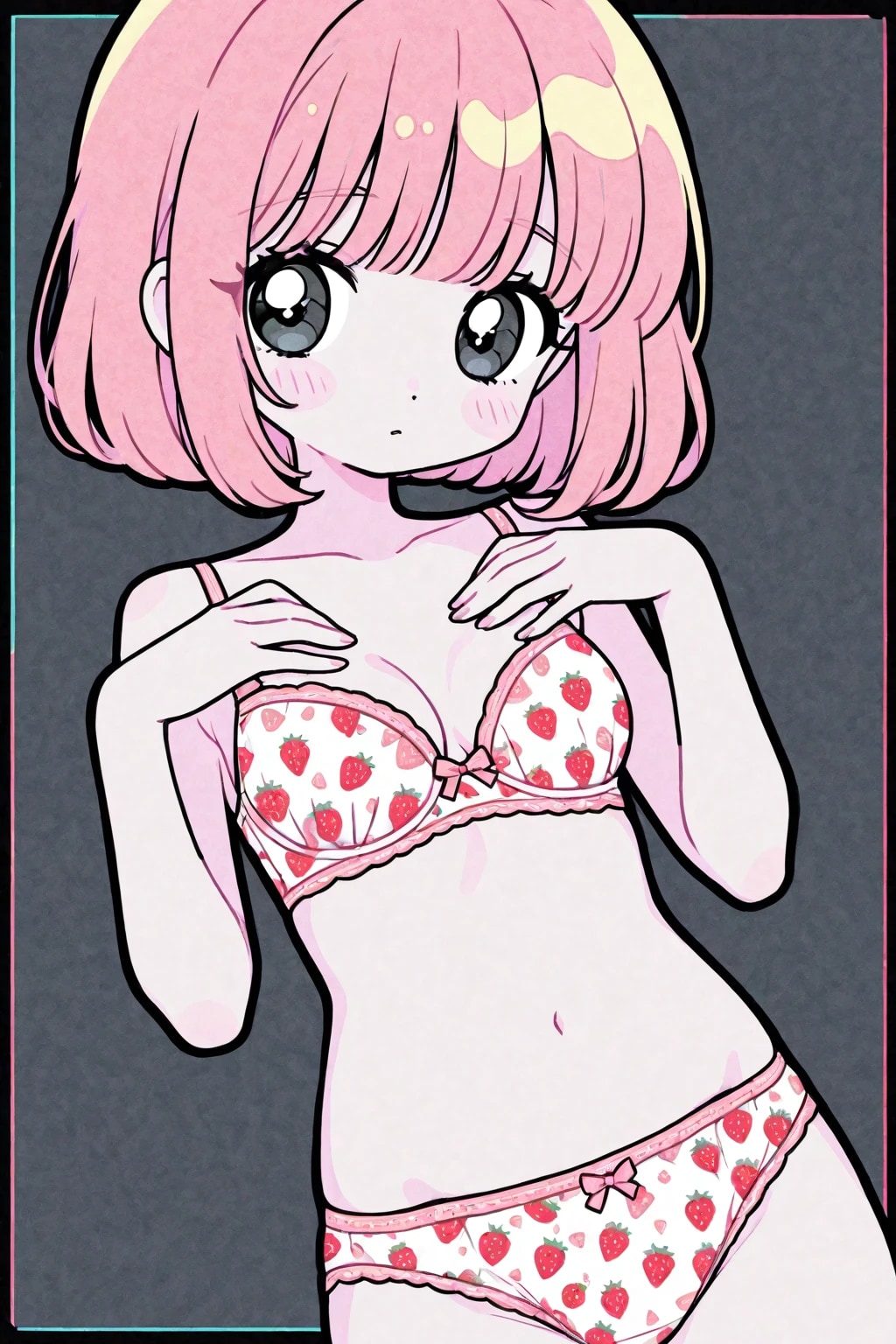 下着コレクション：苺柄
