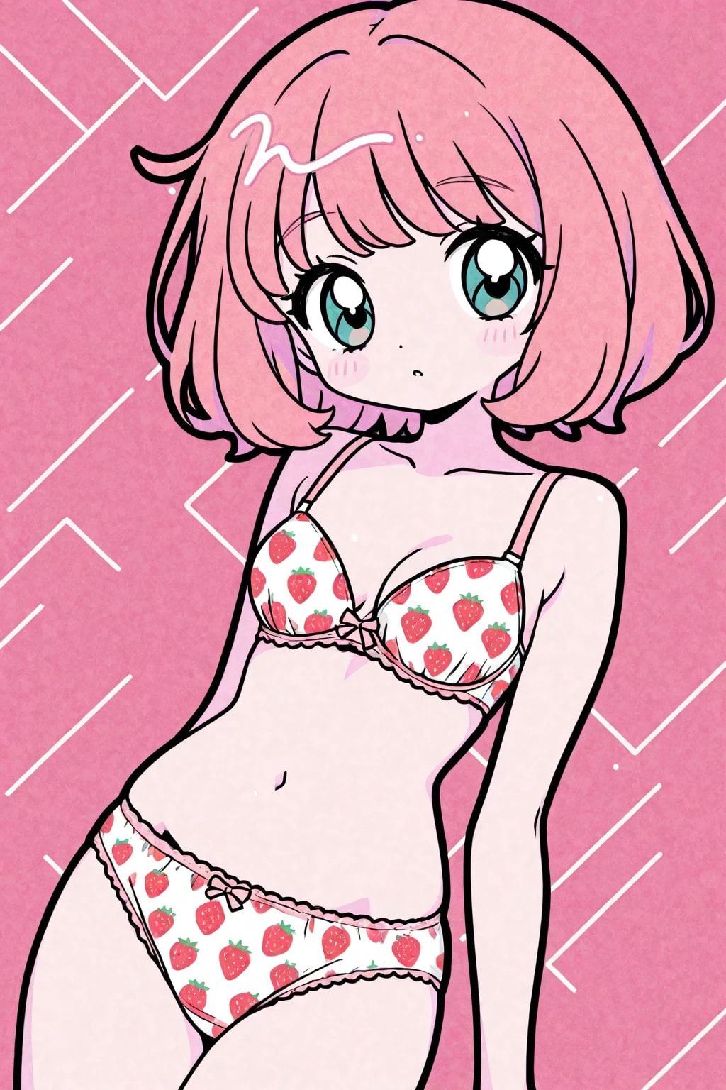 下着コレクション：苺柄