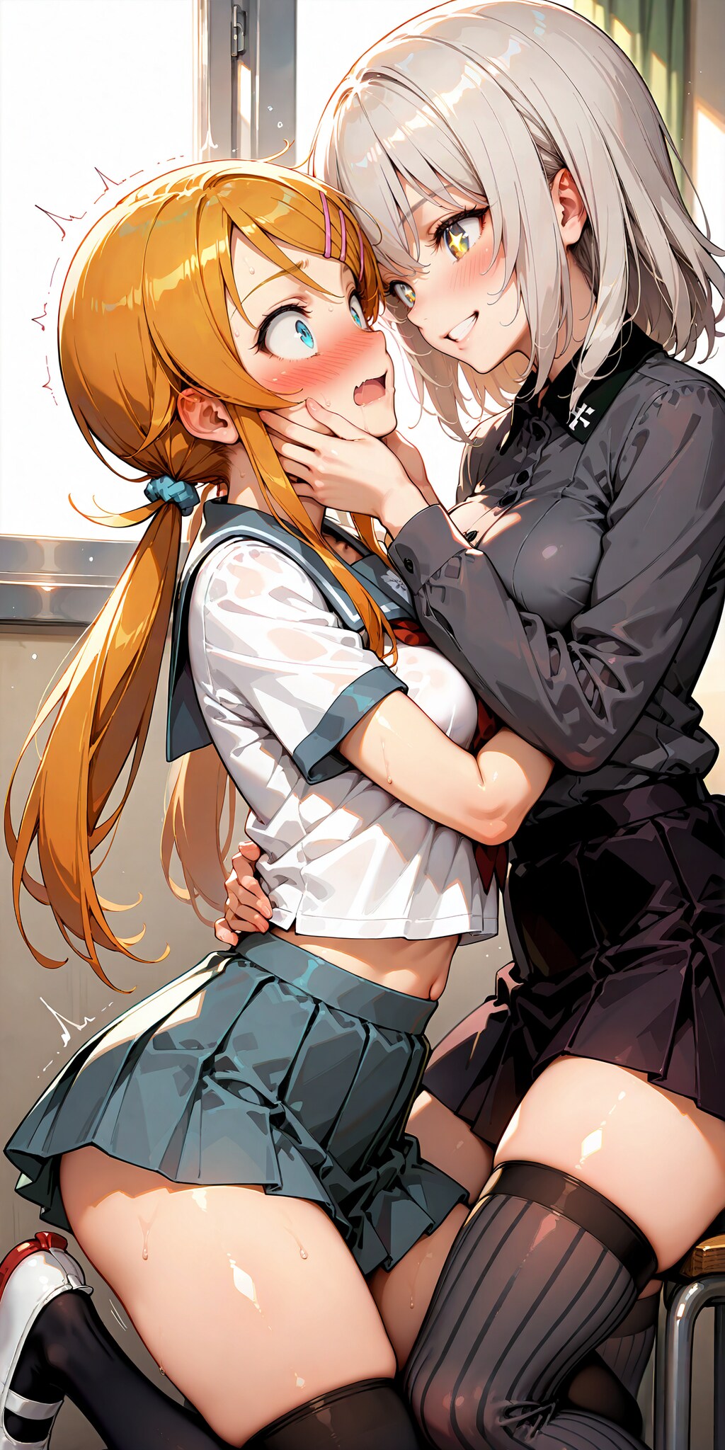 制服とニーハイ (Illustrious) 百合カップル