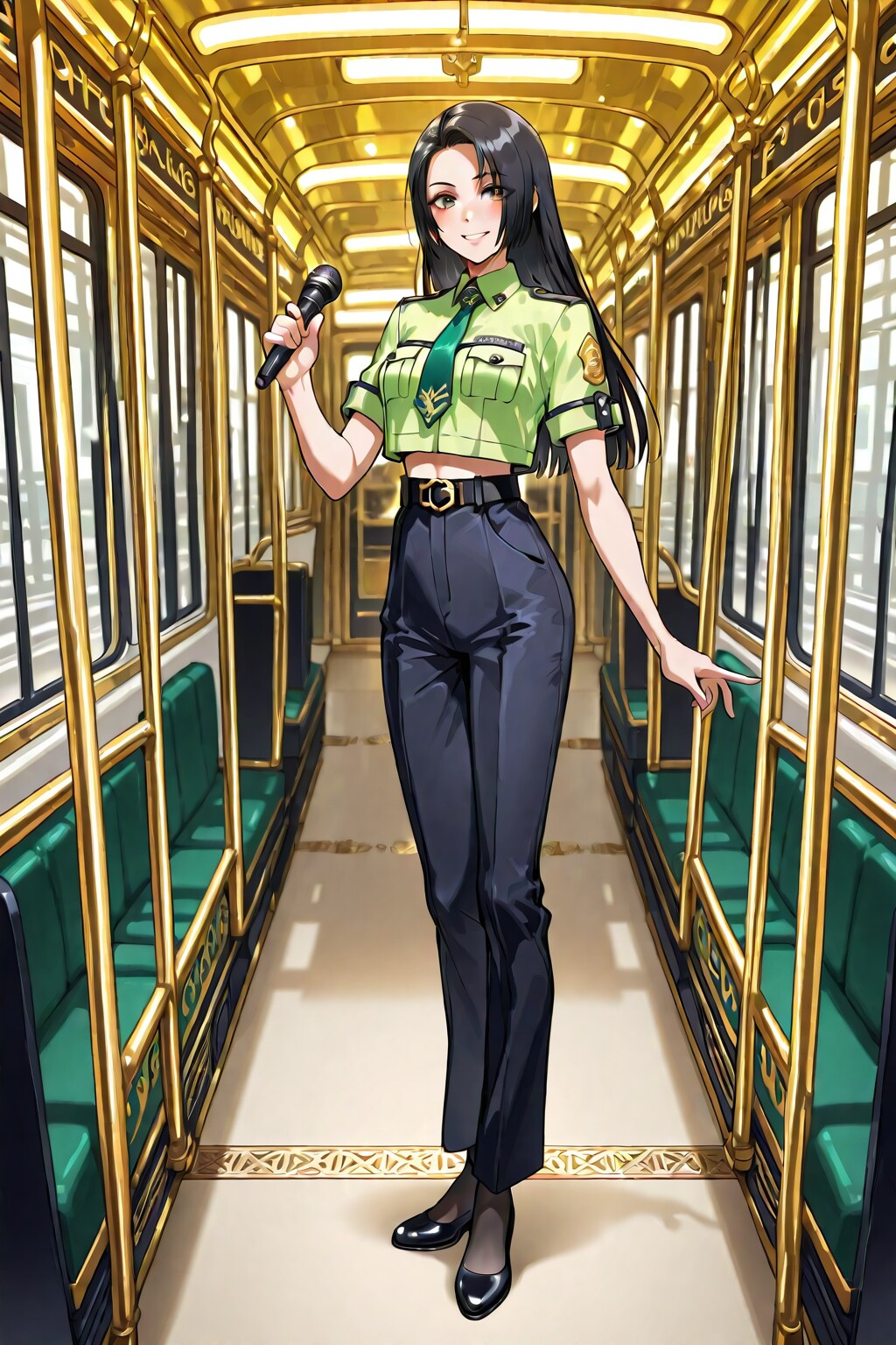 かっこかわいい自衛官武内葵のバスガイド in ラグジュアリーバス