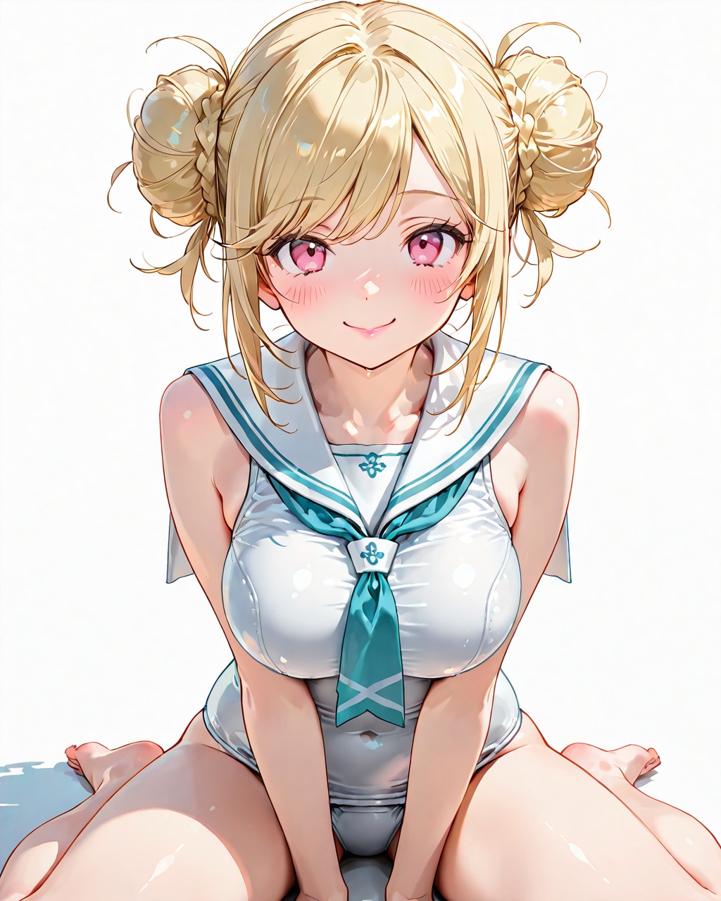 スクール水着+Messy bun