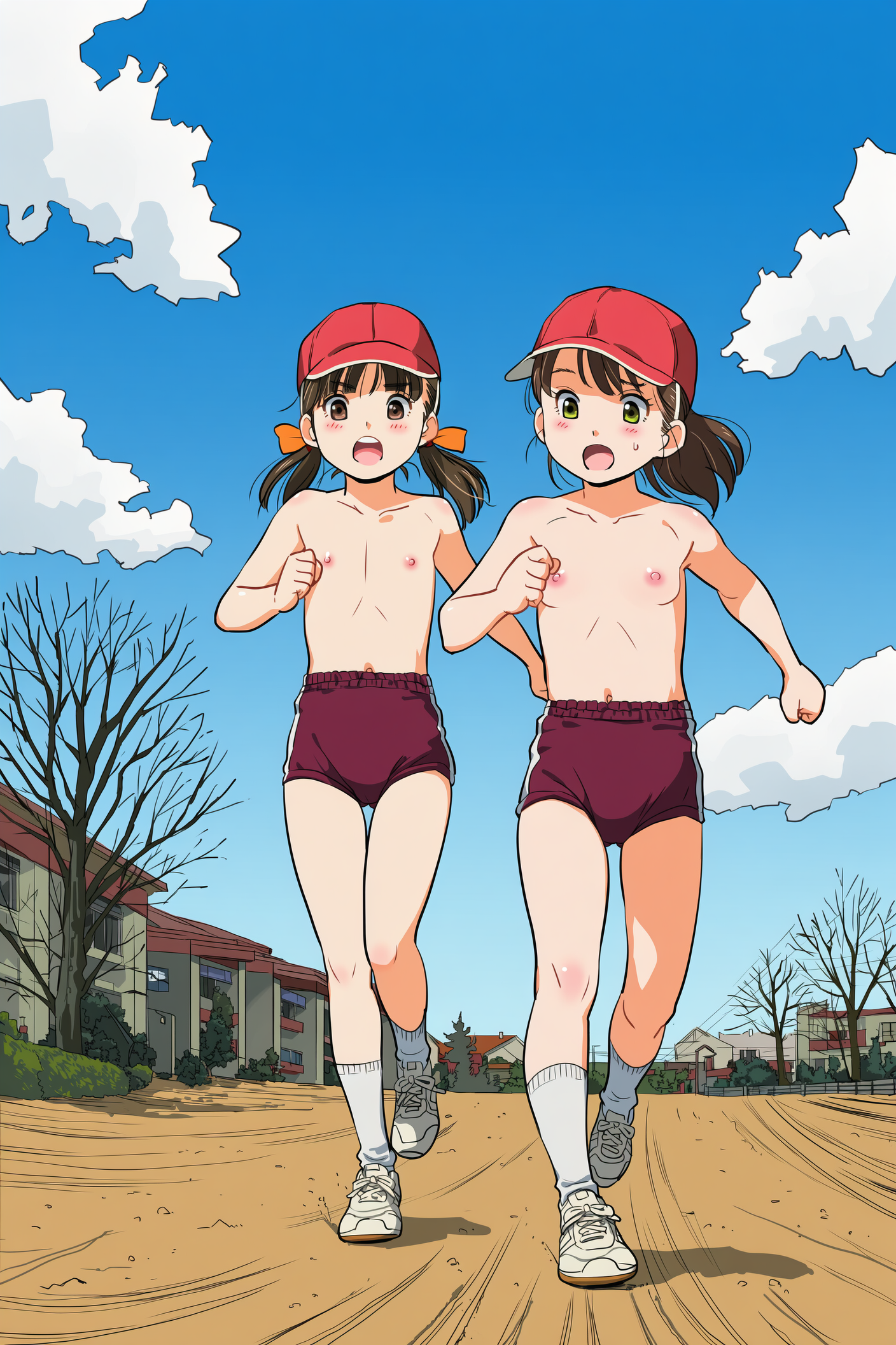 裸ブルマで持久走