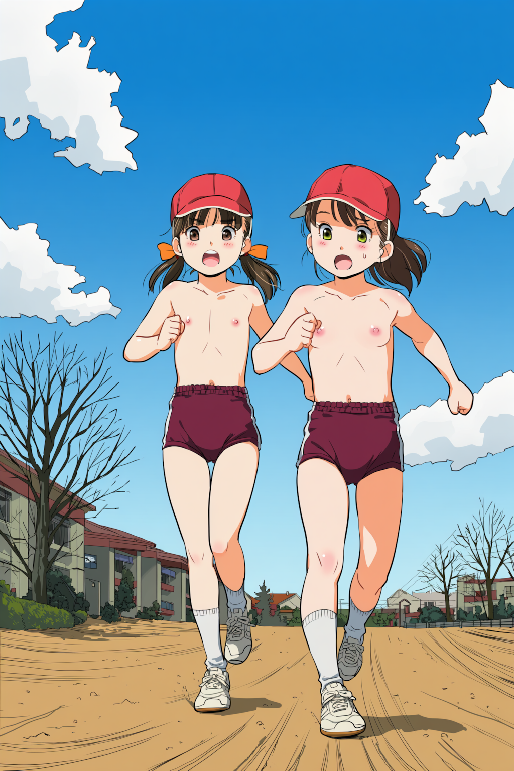 裸ブルマで持久走