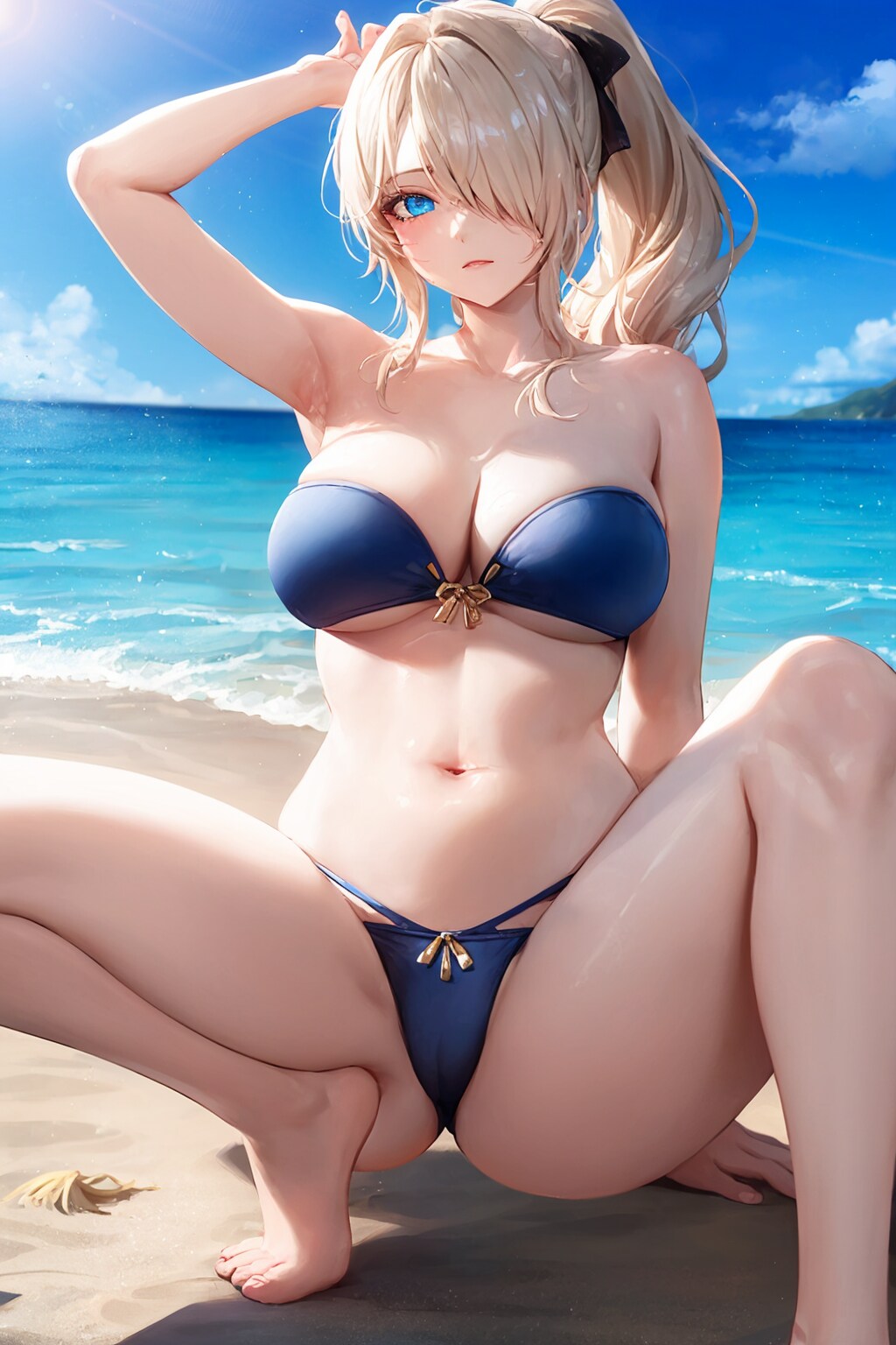 金髪ポニテ