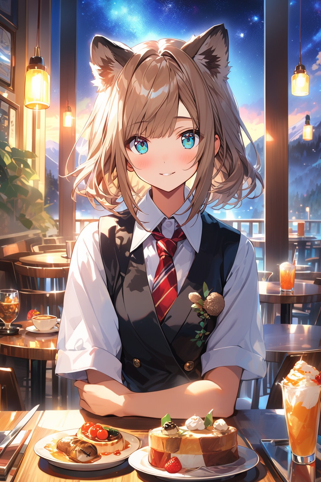 「美味しそうですね」とタヌキ耳の店員さんが料理をガン見してくるので食べ辛い