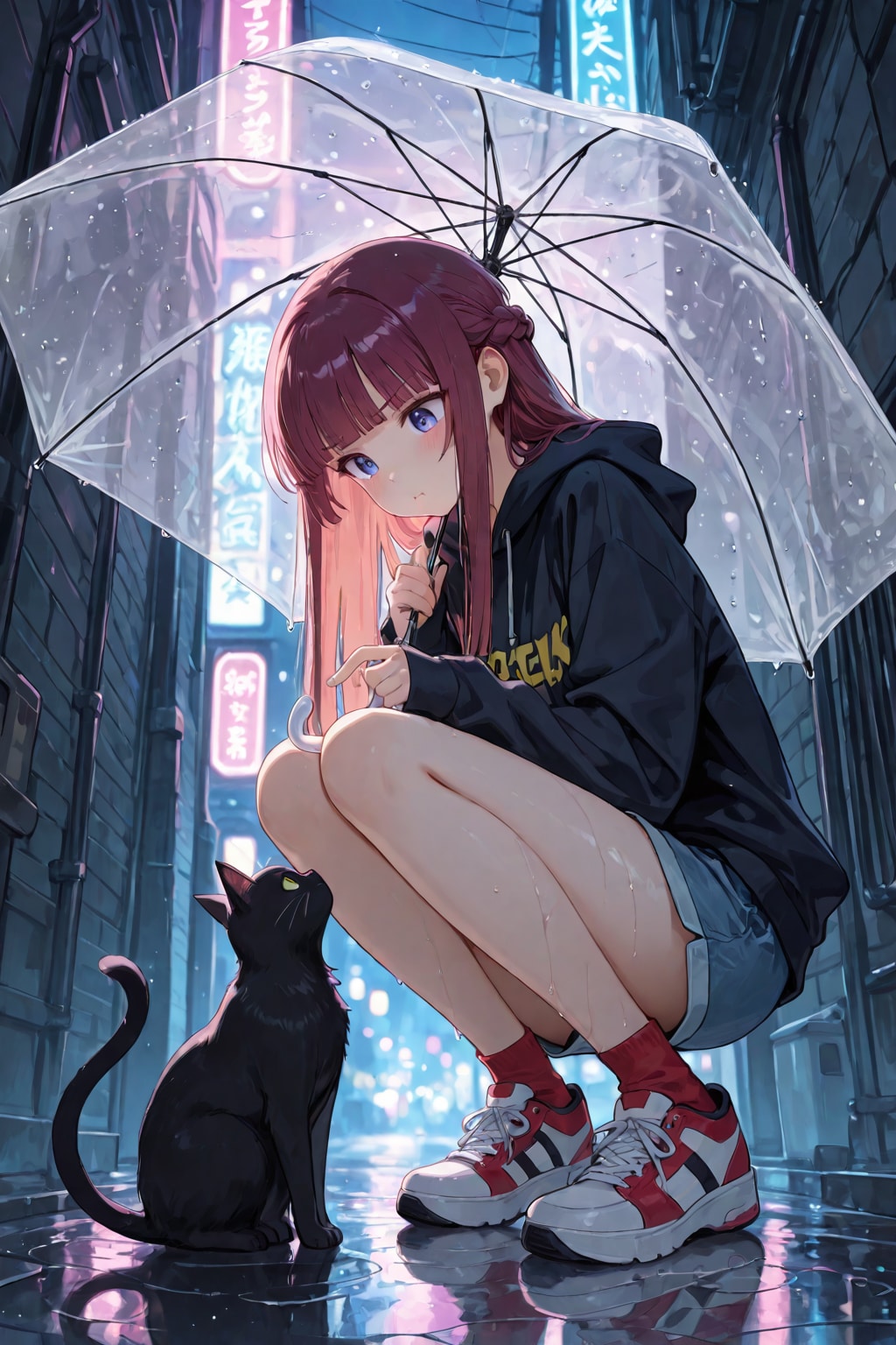 雨の日の夜、星を見つけた。 | の人気AIイラスト・グラビア