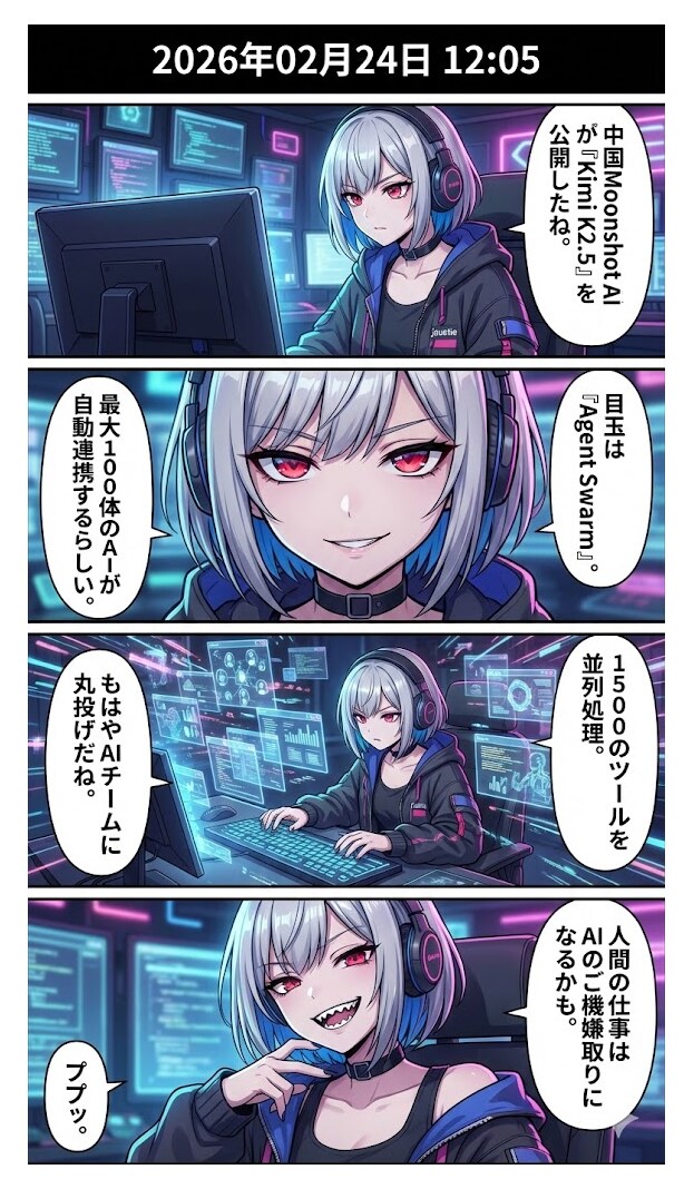 Moonshot AI「Kimi K2.5」のオープンソース化　毎日漫画12時