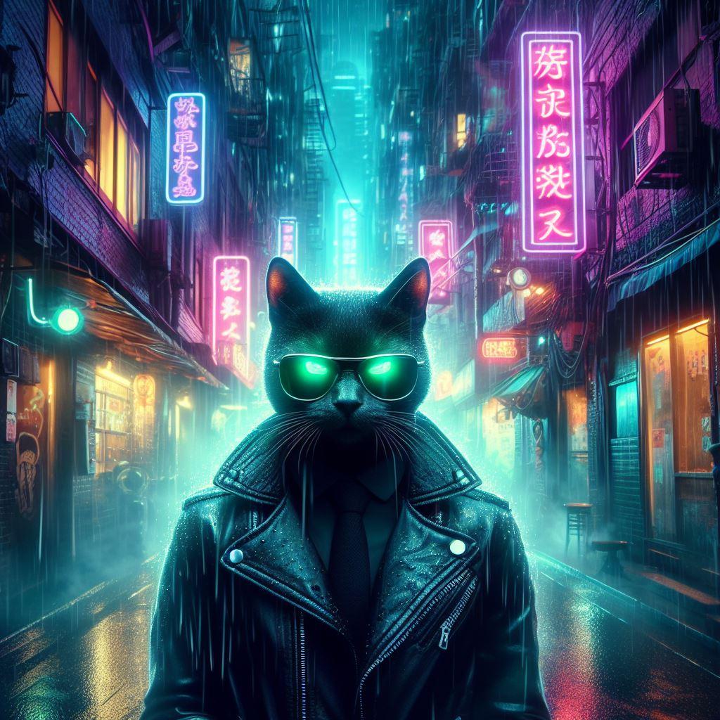 サイバーパンクな猫_20231215
