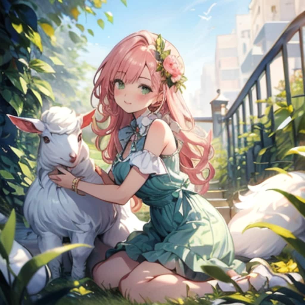 羊さんとツーショット