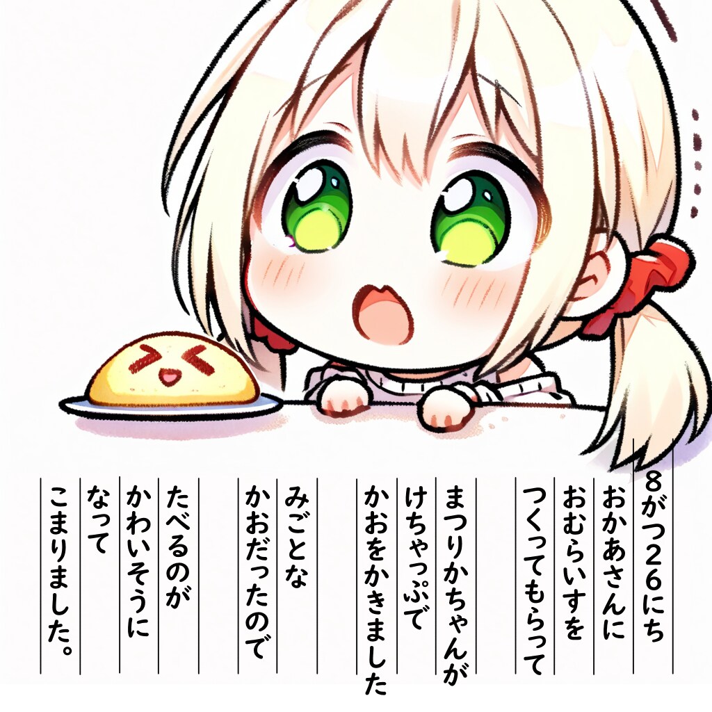 【絵日記】かおのオムライス | の人気AIイラスト・グラビア