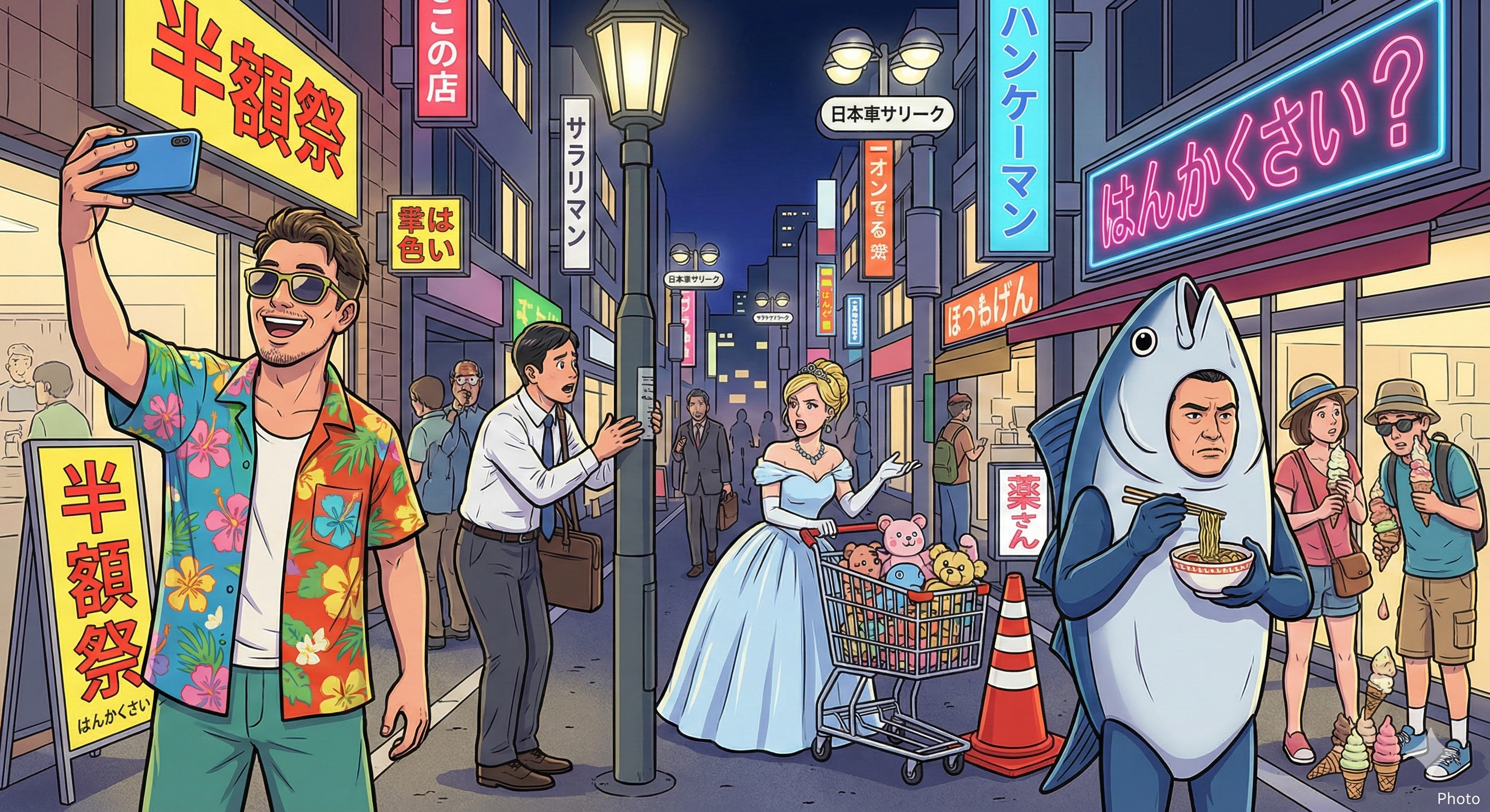 繁華街のはんかくさい人たち(？)