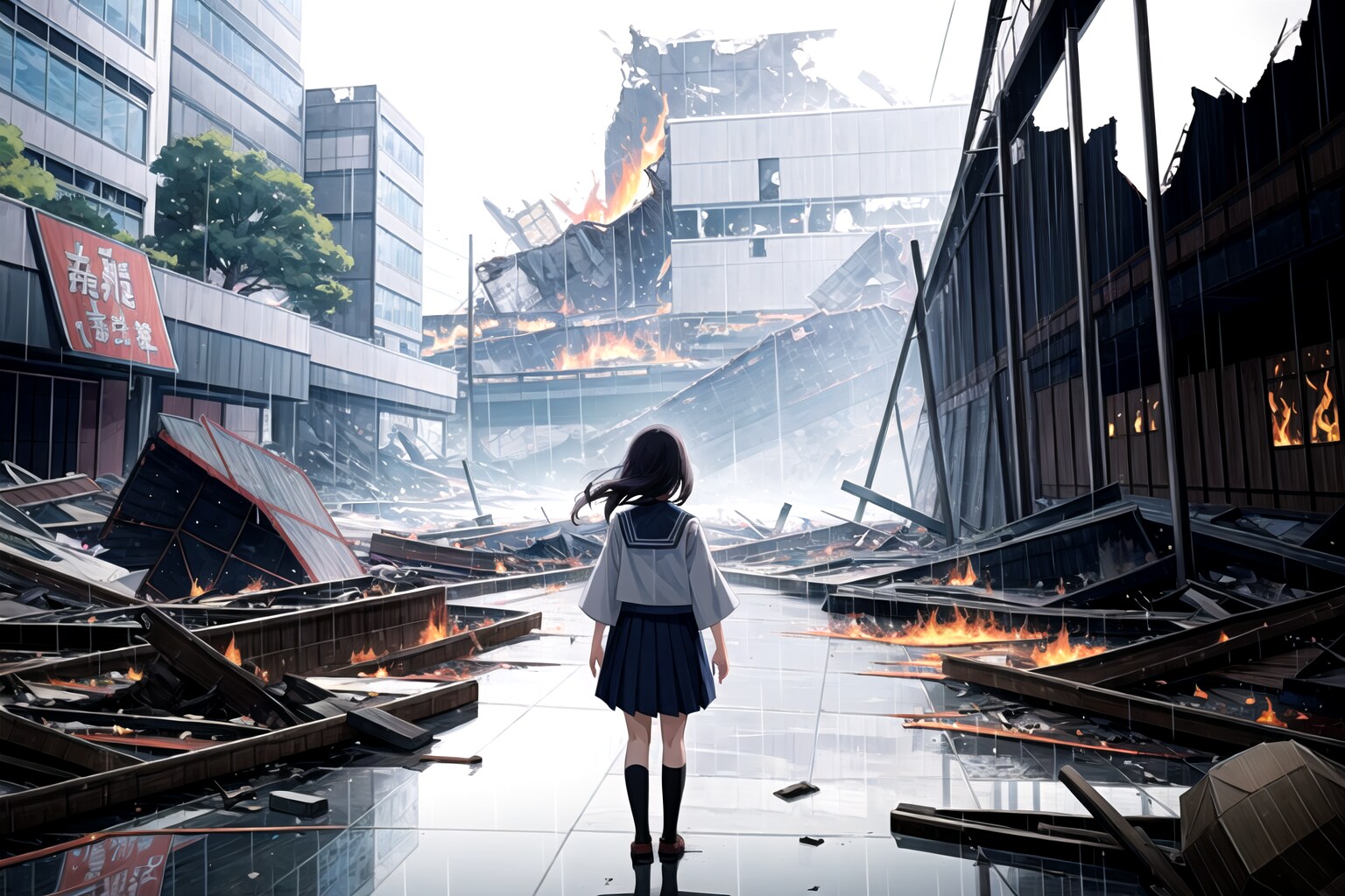 震災の街　2 | の人気AIイラスト・グラビア