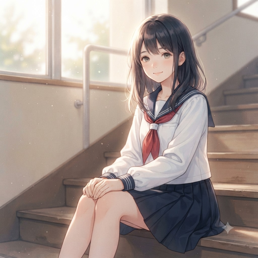 階段の少女