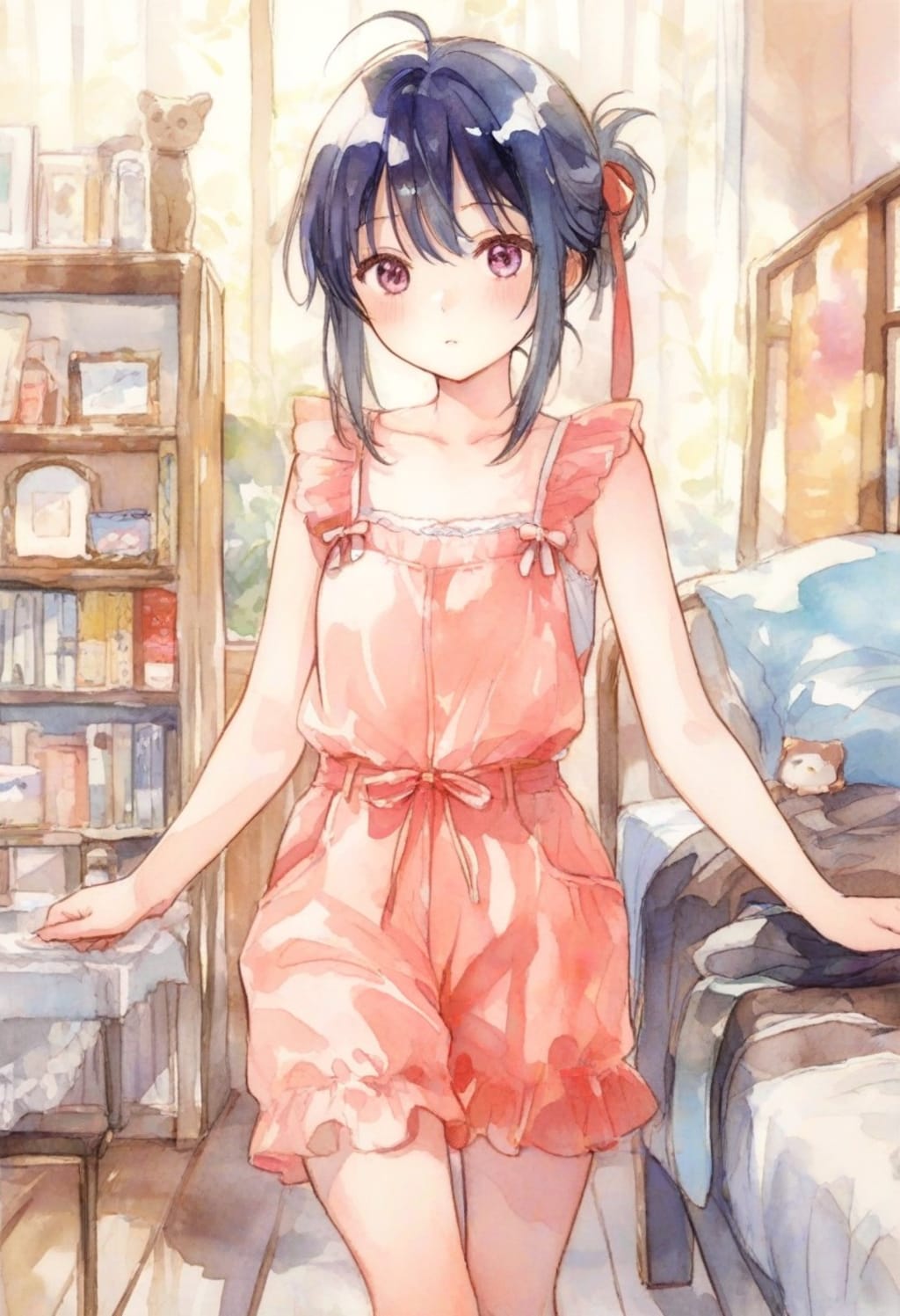 少女の部屋(水彩タッチ)(186)