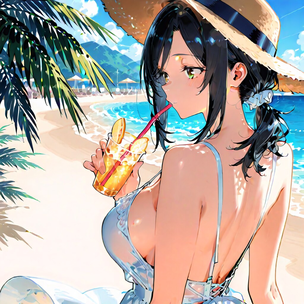 ビーチにて