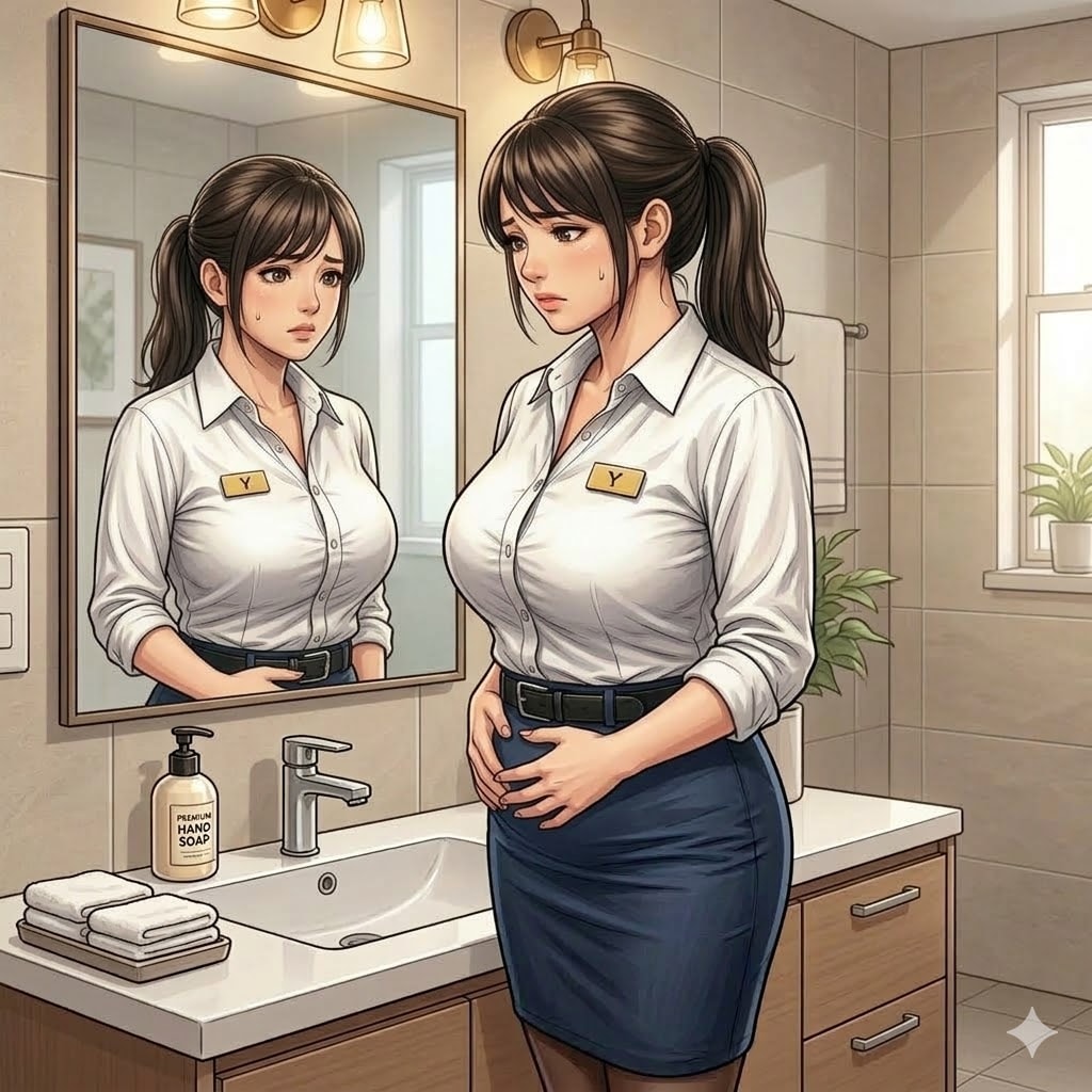 お腹のぜい肉を気にするお姉さん | の人気AIイラスト・グラビア