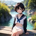 春の公園での男の娘 2枚目