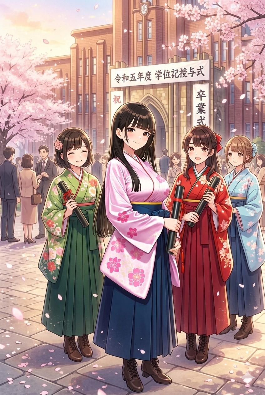 サキちゃんの卒業式 | の人気AIイラスト・グラビア