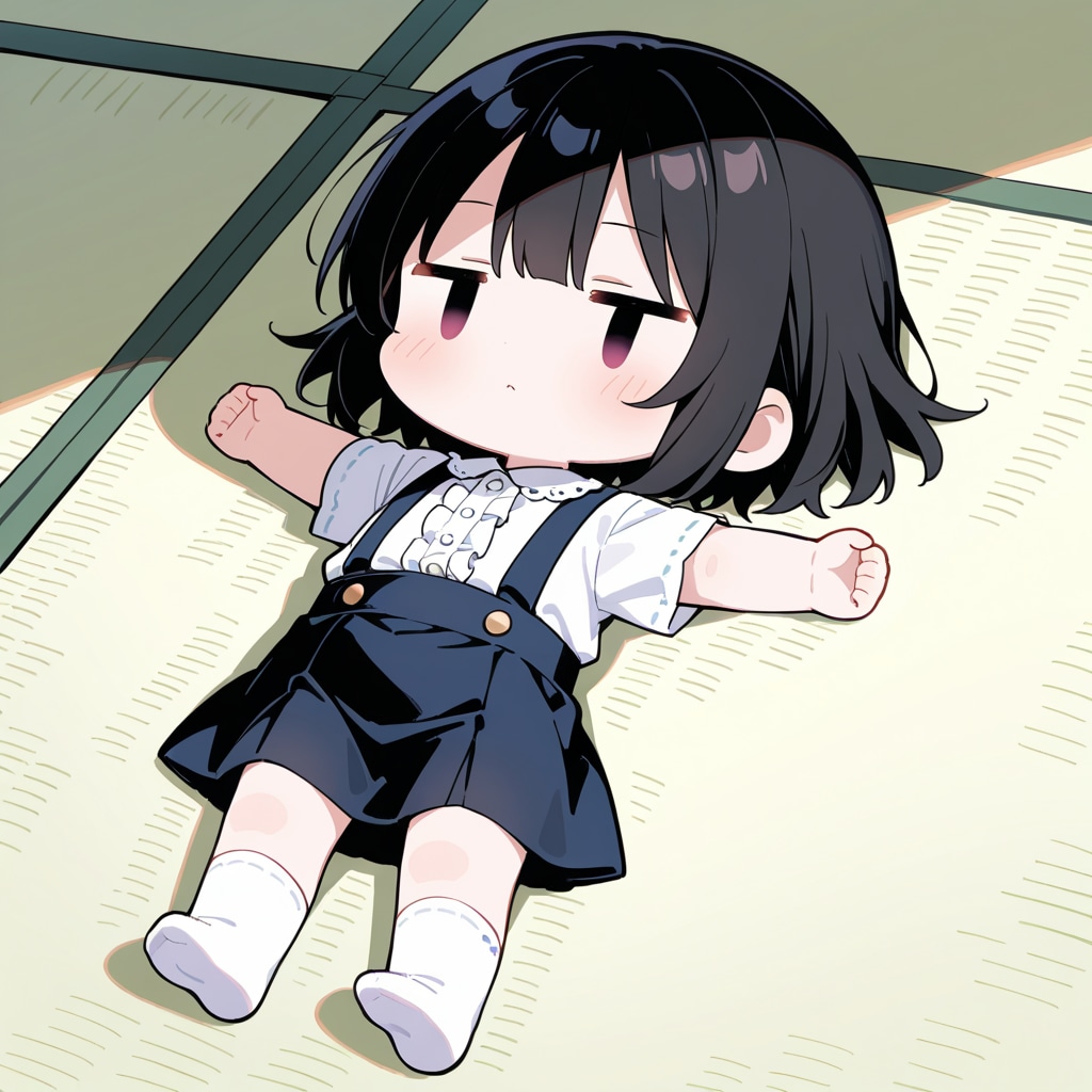 畳に寝転がる | の人気AIイラスト・グラビア