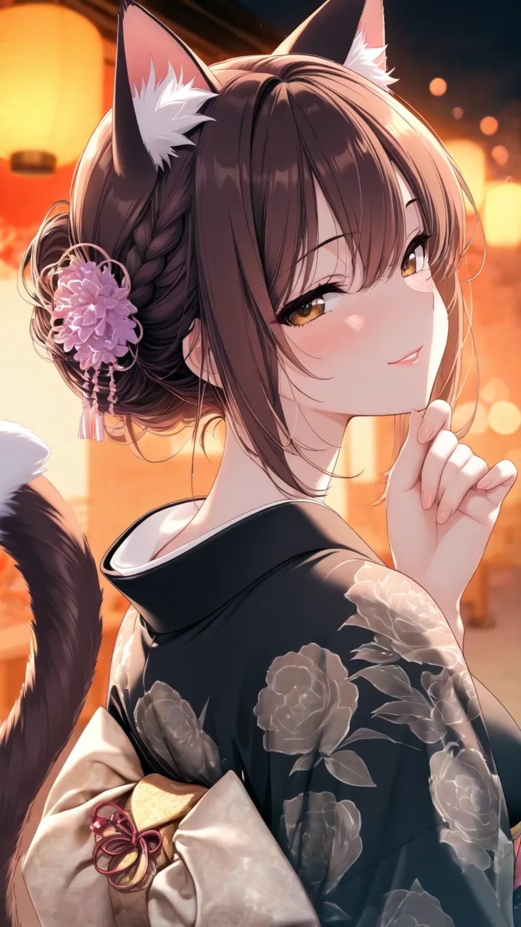 振り向けば、着物美人にゃ🌸