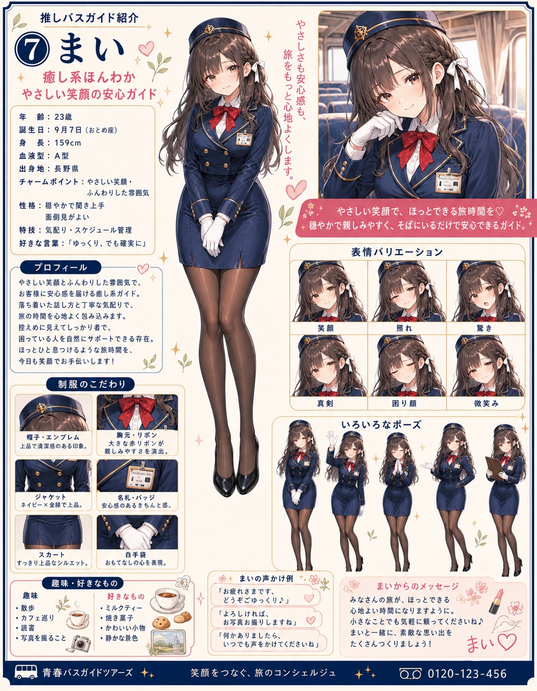 推しバスガイド「⑦まい」設定資料