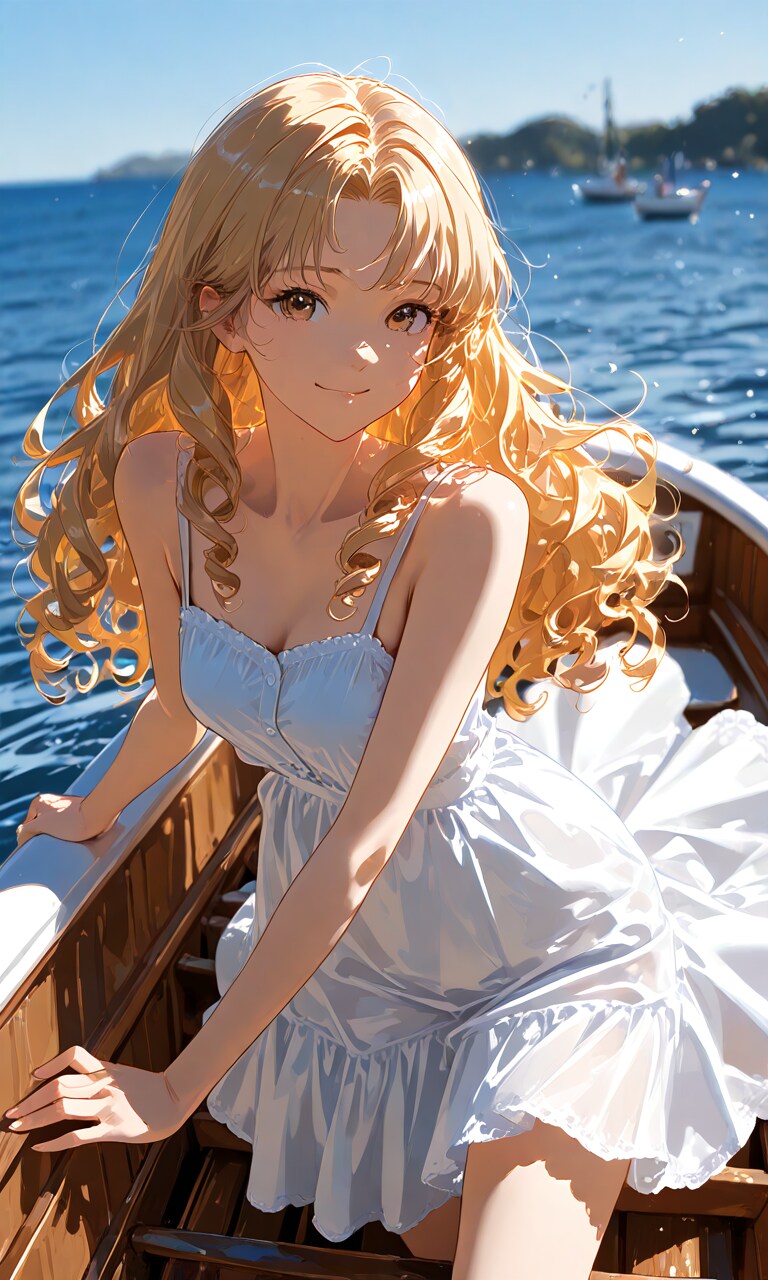 ボートの上のお嬢様 | の人気AIイラスト・グラビア