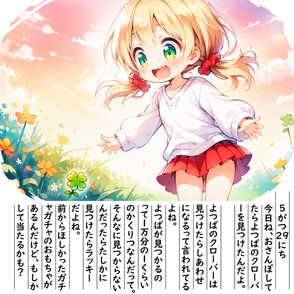 【絵日記】よつばのクローバーだよ